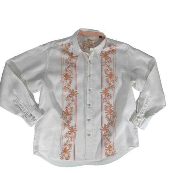 Tommy Bahama Other - TOMMY BAHAMA Linen Casual Button Up Shirt PALM TREE Embroidered